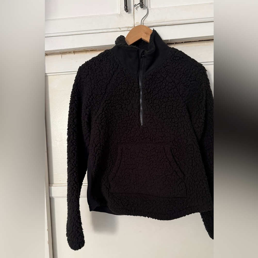 Zella black 1/4 zip Sherpa fleece pullover Sweater | Womens  small